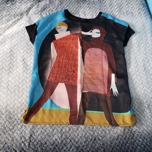 ZARA Silky Art Top